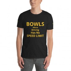 Unisex Softstyle T-Shirt with Driving Text and BowlsChat Sleeve Logo